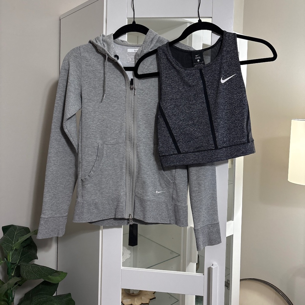 Nike Hoodie + Longline Bra Tank size Small